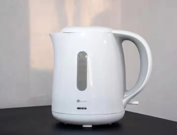 White electric kettle on the kitchenette counter at MEME Hotel Tokyo